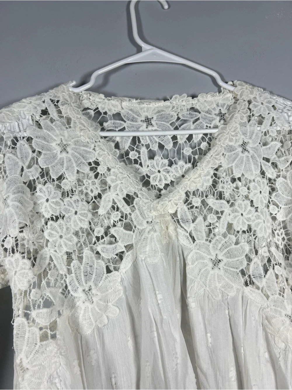 Free People Lina Lace Top in White XS